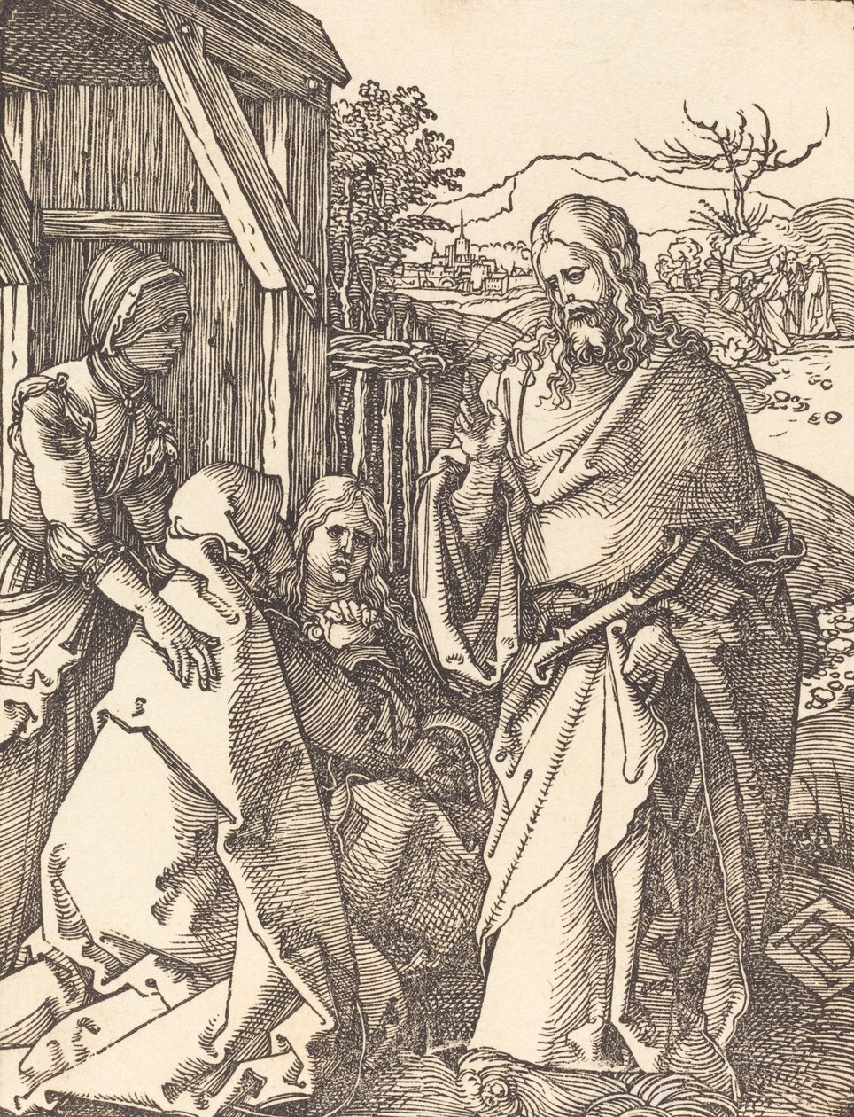Christus nimmt Abschied von seiner Mutter, wahrscheinlich ca. 1509-1510 von Albrecht Dürer