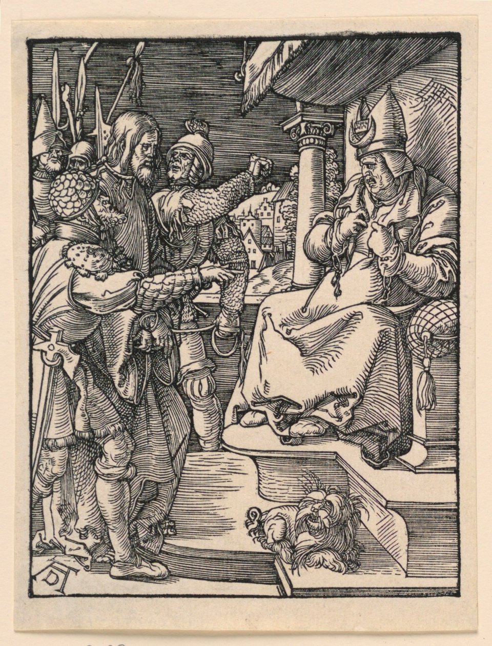 Christus vor Kaiphas, aus der Serie Die kleine Passion von Albrecht Dürer