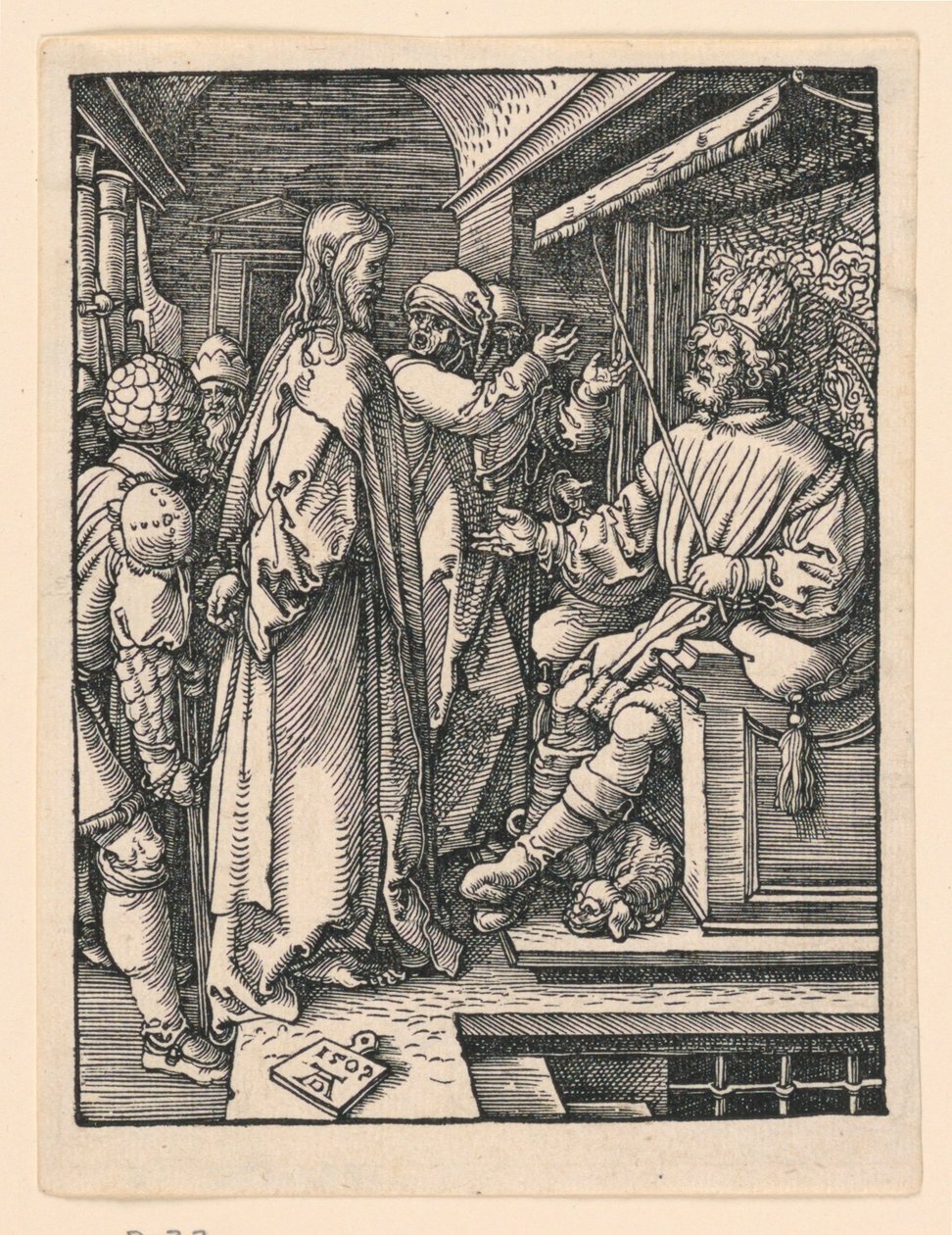 Christus vor Herodes, aus der Serie Die Kleine Passion von Albrecht Dürer