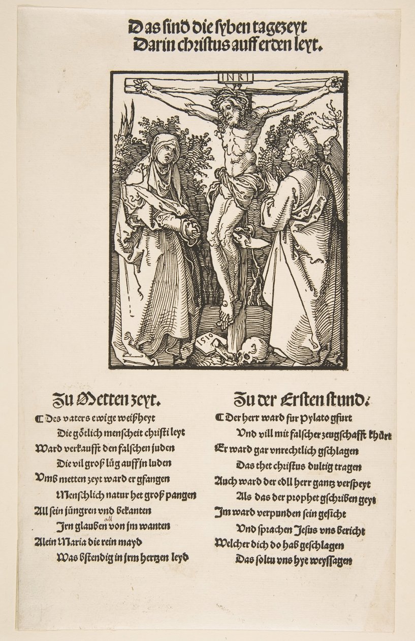 Christus am Kreuz zwischen der Jungfrau und dem heiligen Johannes von Albrecht Dürer