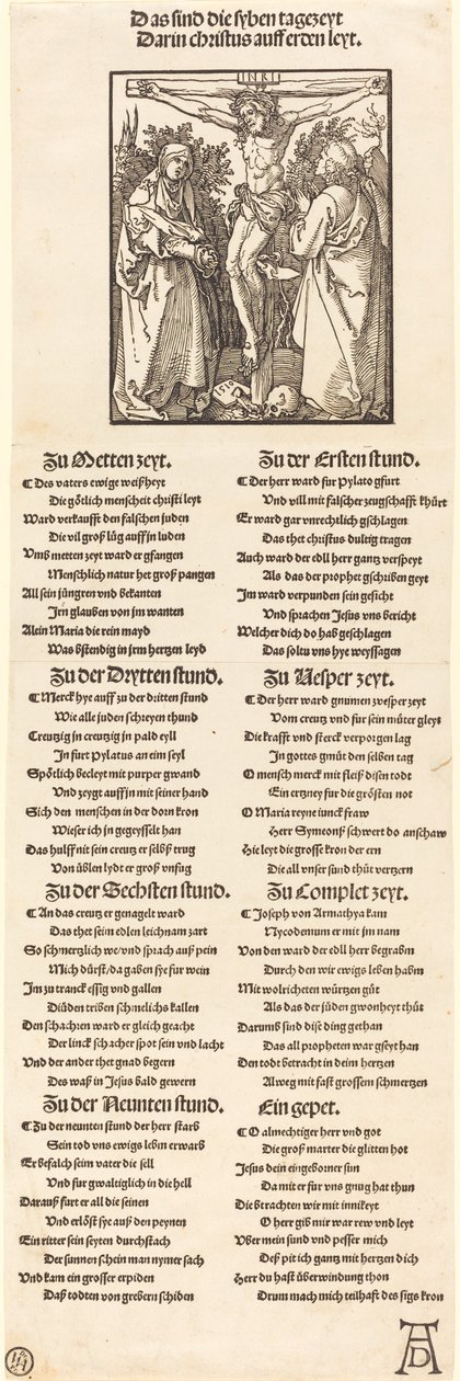 Christus am Kreuz mit Maria und Johannes dem Evangelisten von Albrecht Dürer