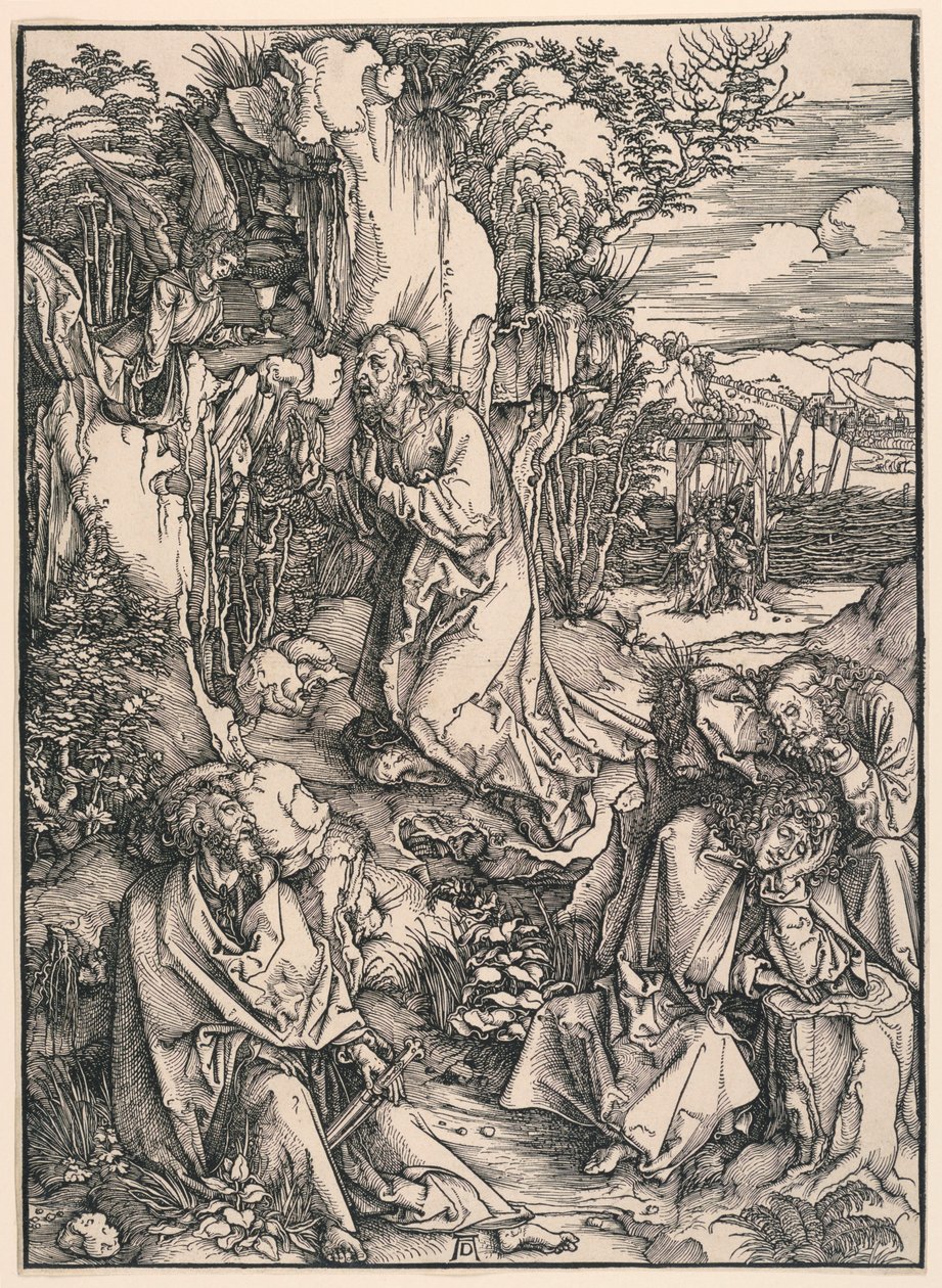 Christus am Ölberg (Agonie im Garten), aus der Großen Passion von Albrecht Dürer