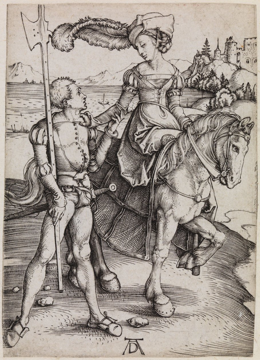 Das Fräulein zu Pferd und der Landsknecht von Albrecht Dürer
