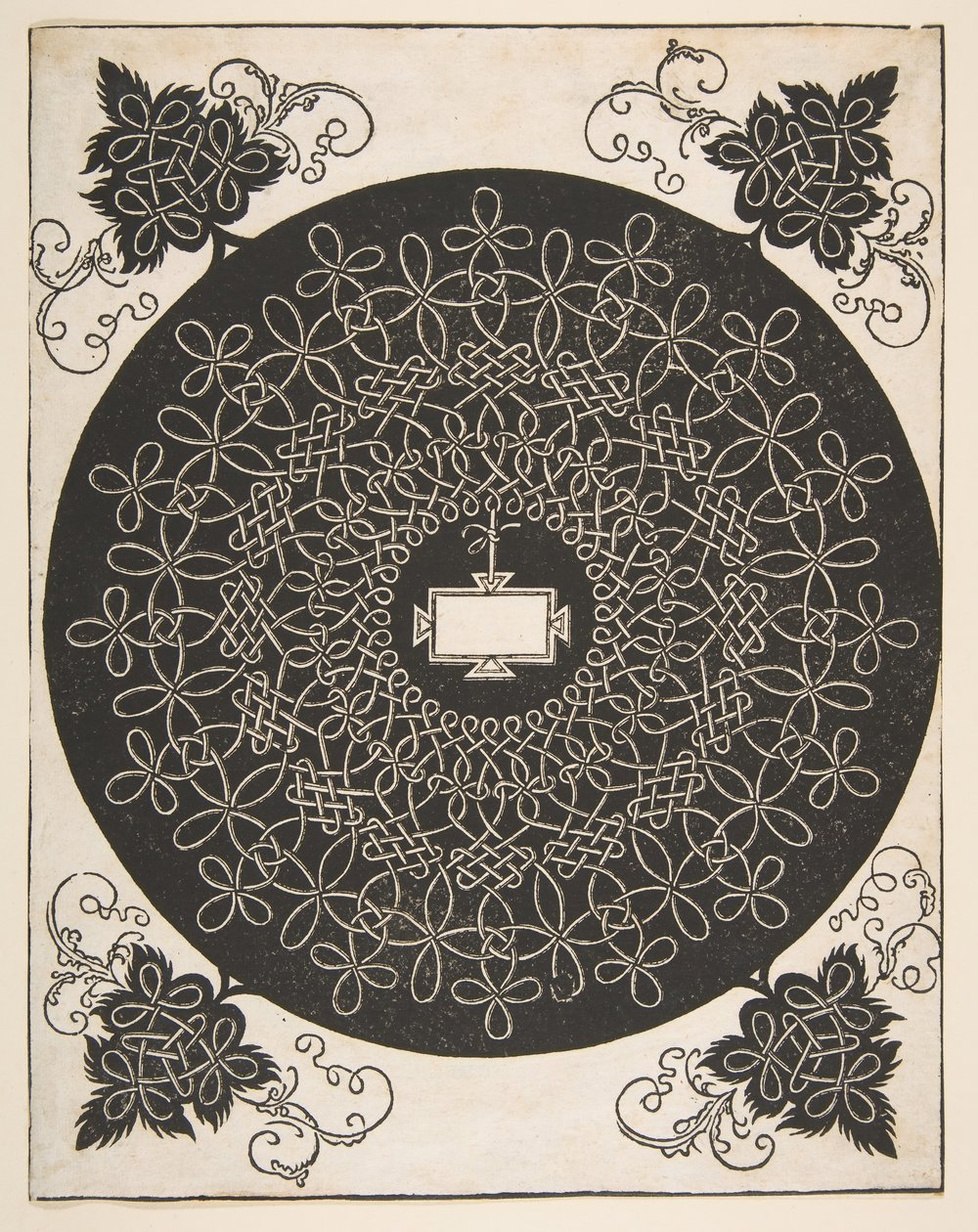 Stickmuster mit einem länglichen Panel in der Mitte, vor 1521 von Albrecht Dürer