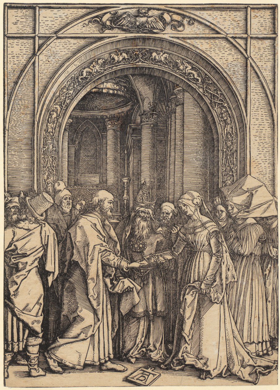 Geburt Mariens, Blatt 5 der Folge "Das Marienleben" von Albrecht Dürer