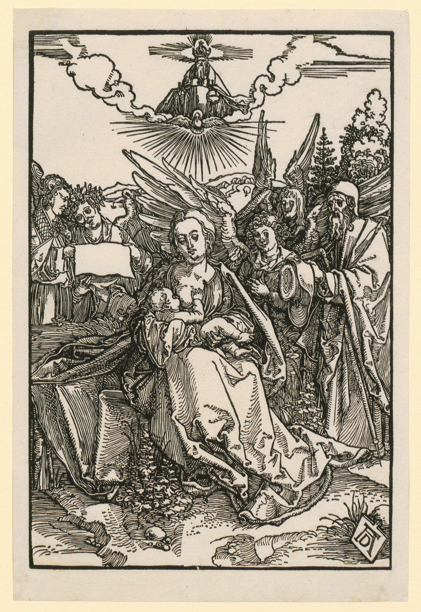 Heilige Familie mit fünf Engeln von Albrecht Dürer