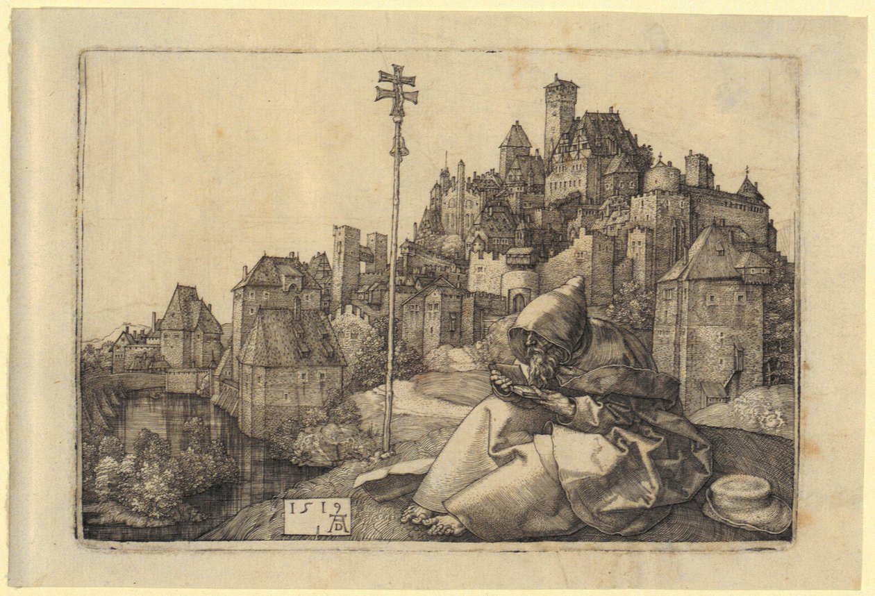 Heiliger Antonius vor der Stadt von Albrecht Dürer
