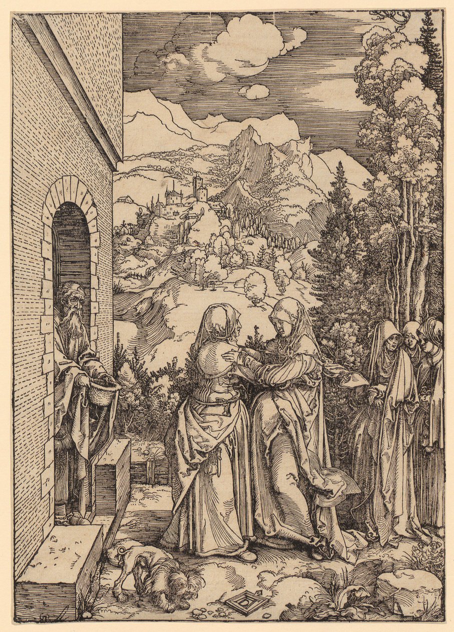 Heimsuchung, Blatt 9 der Folge "Das Marienleben" von Albrecht Dürer
