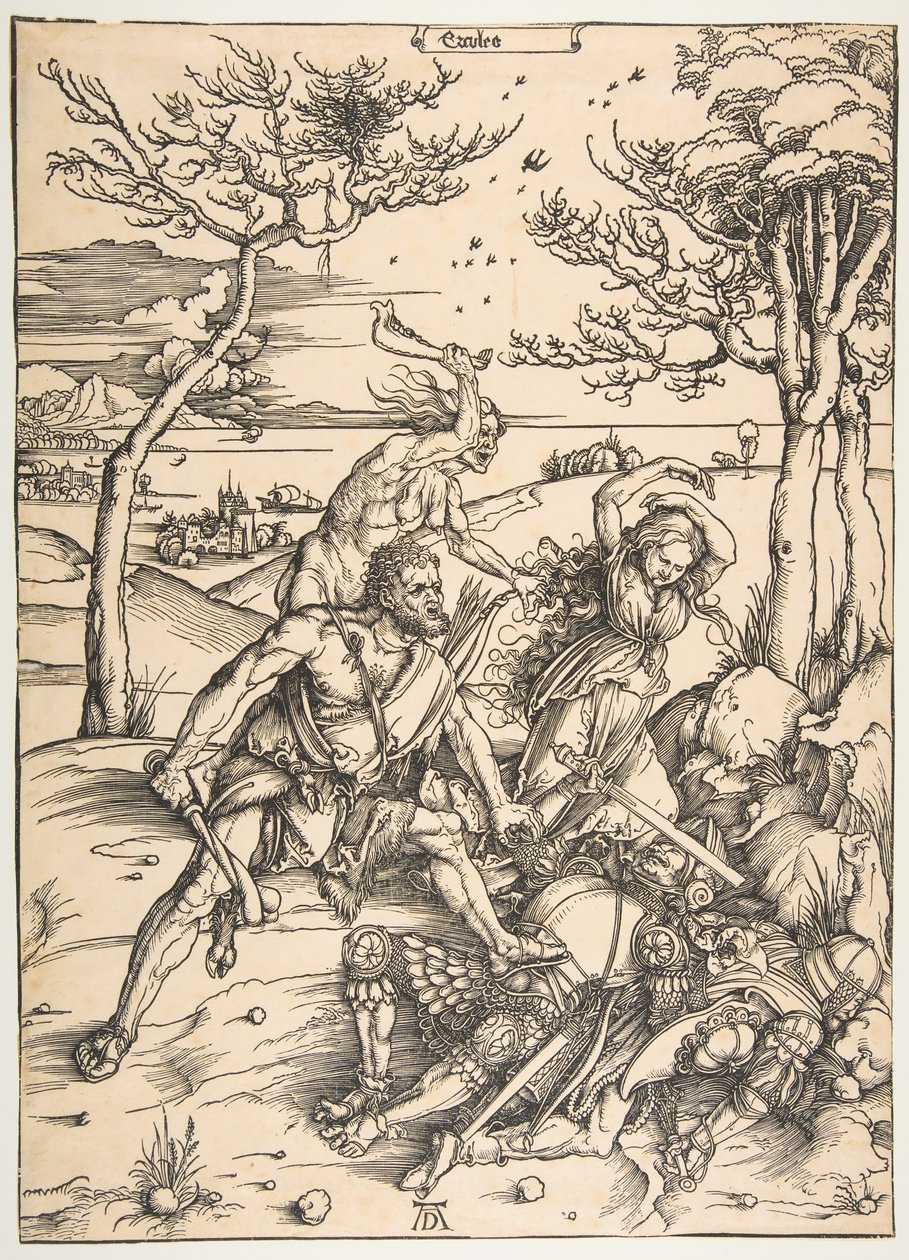 Herkules besiegt die Molioniden-Zwillinge von Albrecht Dürer