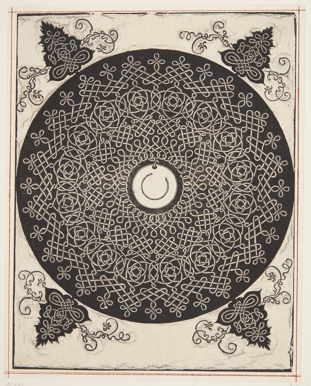 Verflochtenes Kordelmuster mit weißem Medaillon von Albrecht Dürer