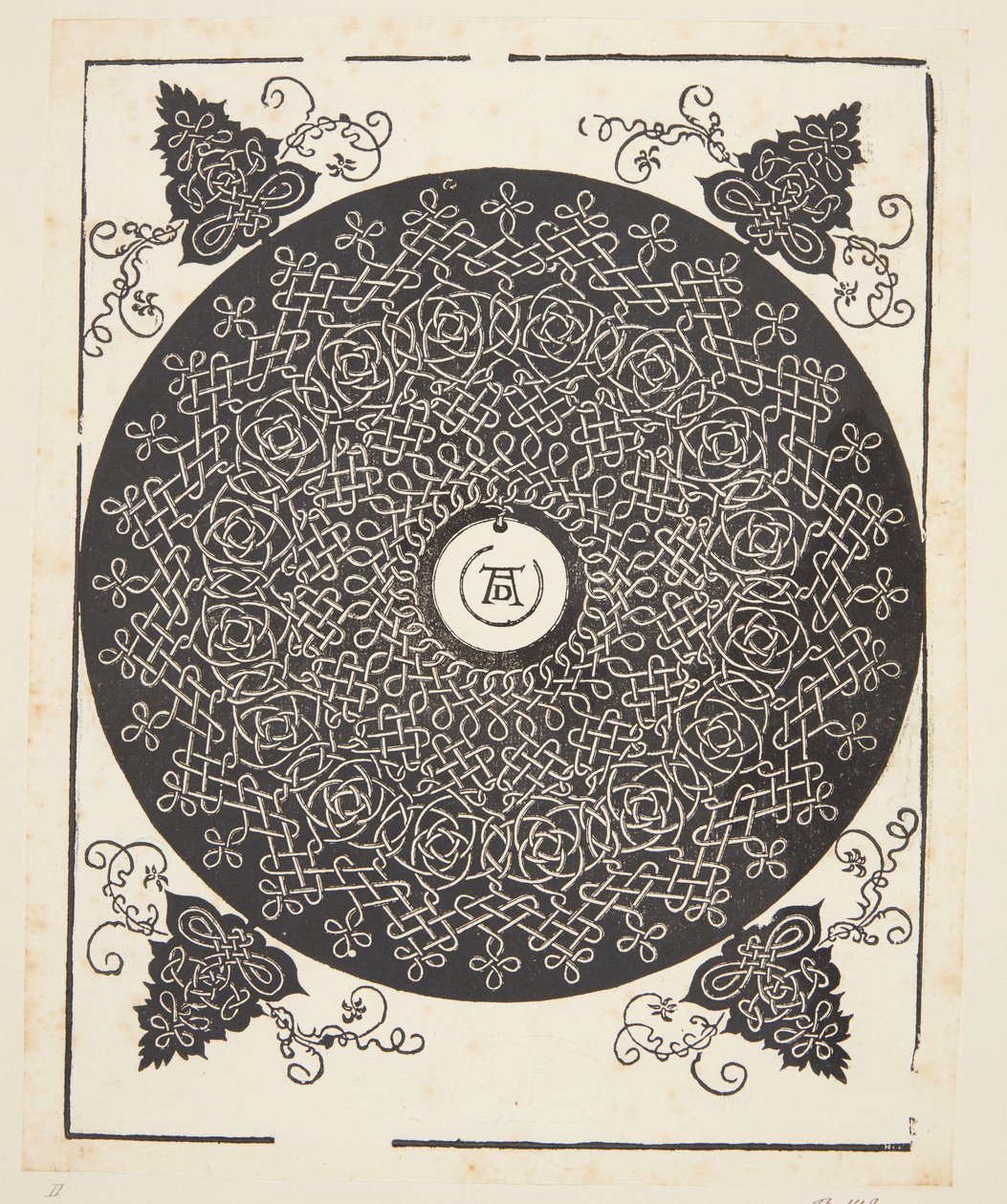 Verschlungenes Kordelmuster mit weißem Medaillon von Albrecht Dürer