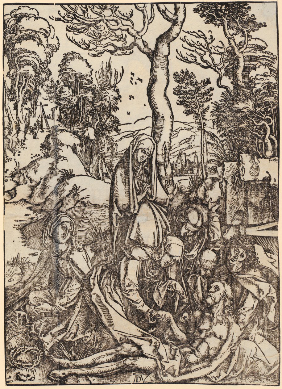 Johannes vor Gottvater und den Ältesten, II. Figur, Blatt 4 der Folge "Die Apokalypse" von Albrecht Dürer