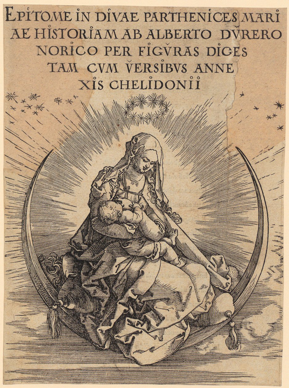 Maria auf der Mondsichel, Blatt 1 der Folge "Das Marienleben" von Albrecht Dürer