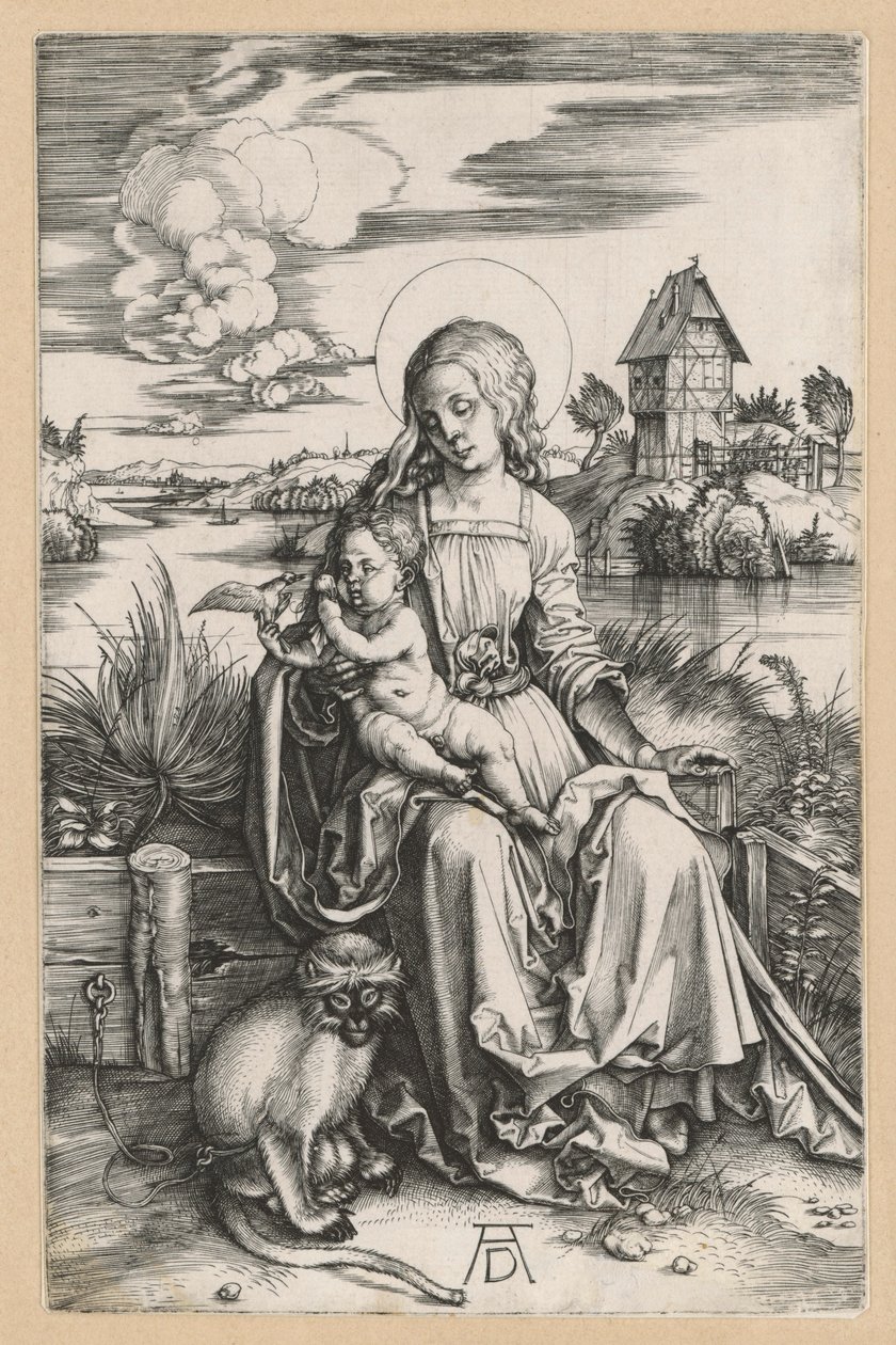 Maria mit dem Kind und der Meerkatze von Albrecht Dürer