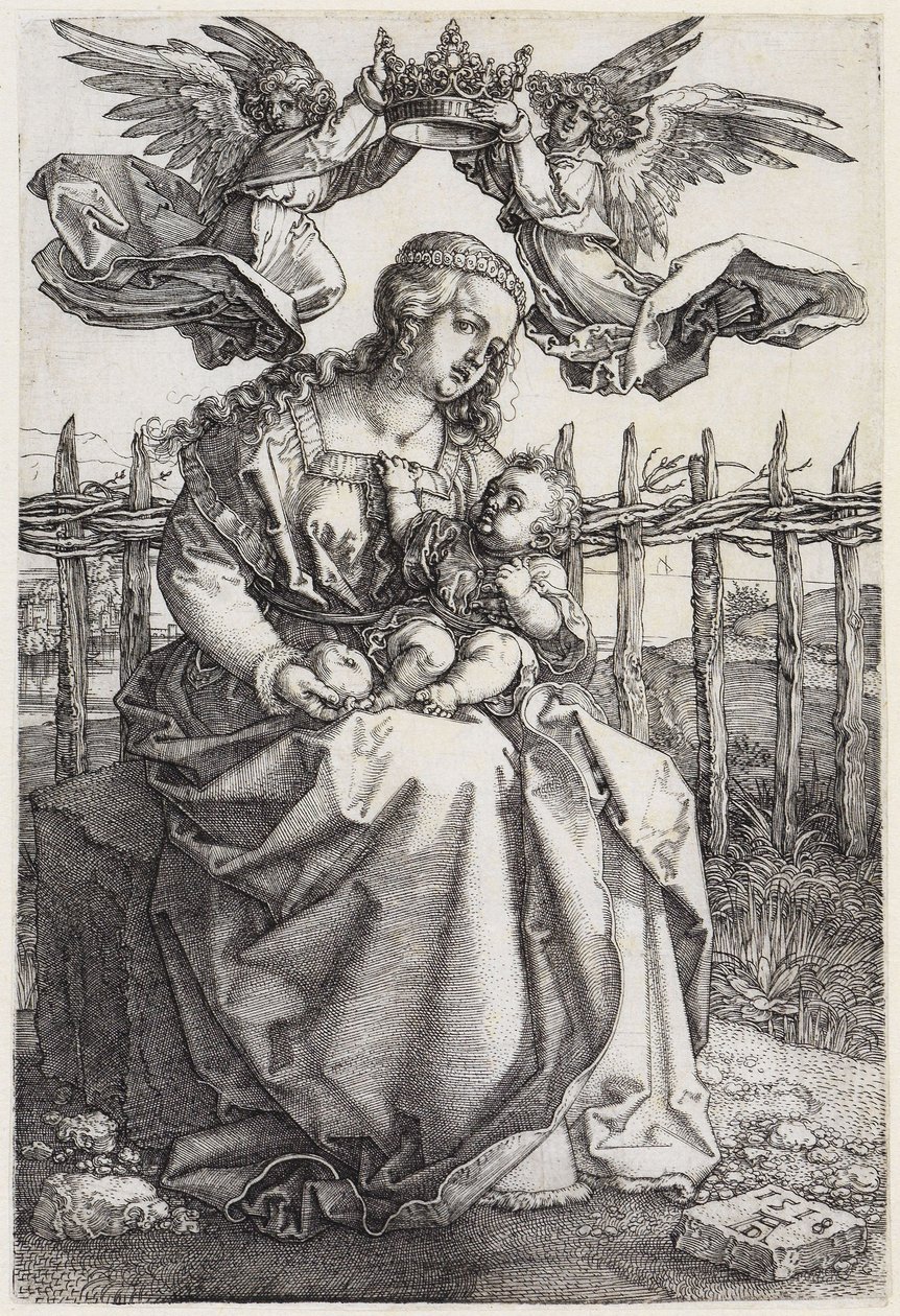 Maria mit dem Kind, von zwei Engeln gekrönt von Albrecht Dürer