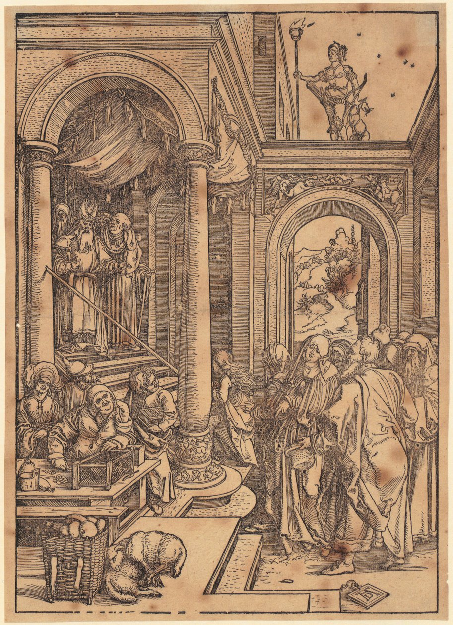 Mariens Tempelgang, Blatt 6 der Folge "Das Marienleben" von Albrecht Dürer