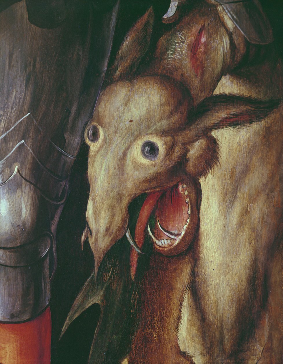 Paumgartner Altar: Detail des linken Flügels, Darstellung des Kopfes des von St. Georg besiegten Drachen, ca. 1500 (Detail) von Albrecht Dürer