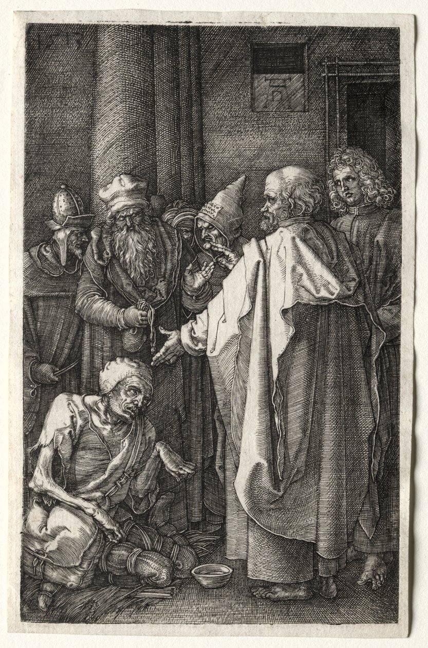 Petrus und Johannes heilen den Gelähmten am Tempeltor von Albrecht Dürer