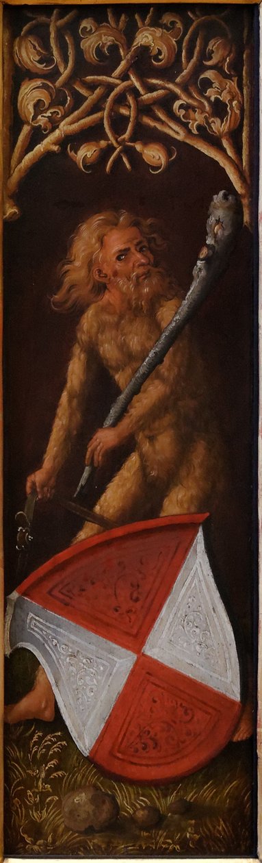 Porträt von Oswolt Krel: "Sylvan Men" mit Wappenschildern von Agathe von Esendorf von Albrecht Dürer