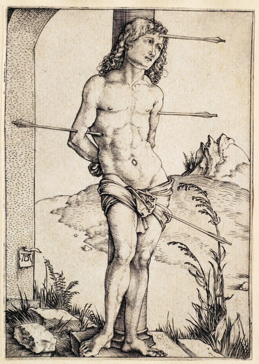 Heiliger Sebastian an die Säule gebunden von Albrecht Dürer