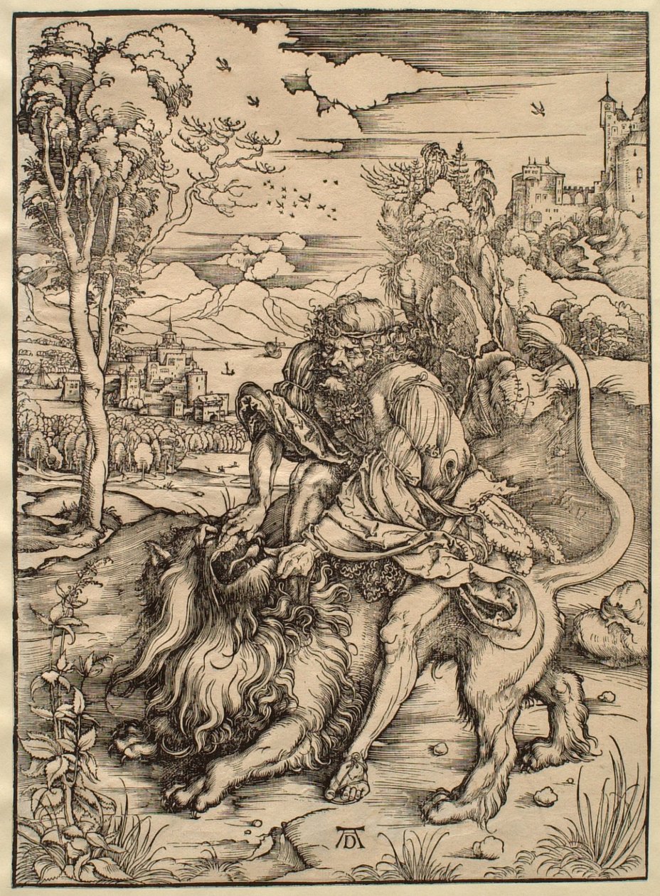 Samson kämpft mit dem Löwen von Albrecht Dürer