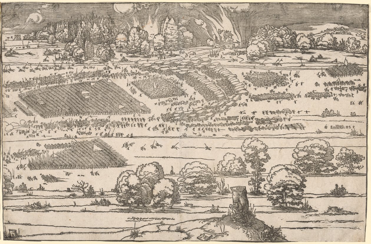 Belagerung einer Festung: Linker Teil von Albrecht Dürer