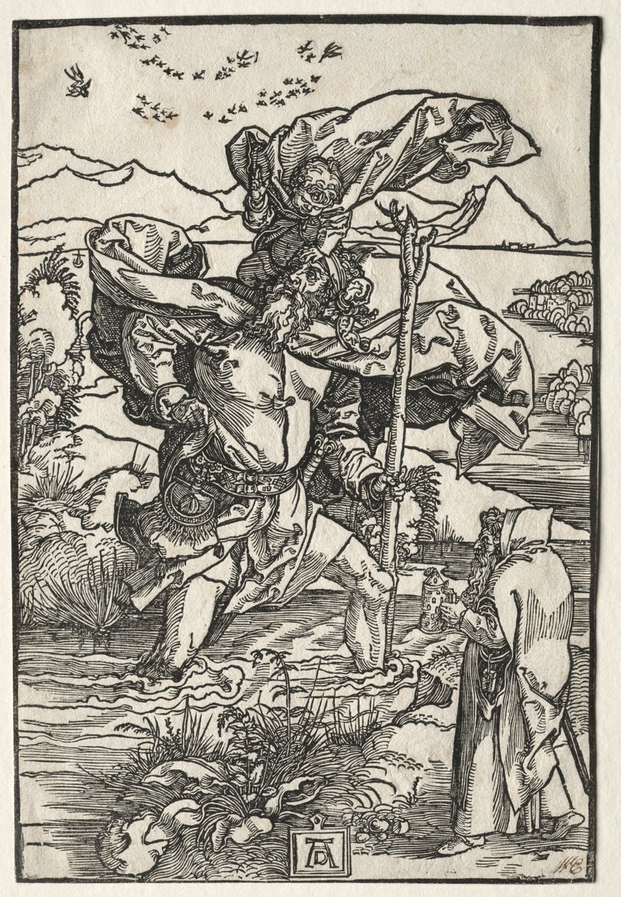 St. Christophorus mit den Vögeln, um 1501-1504 von Albrecht Dürer