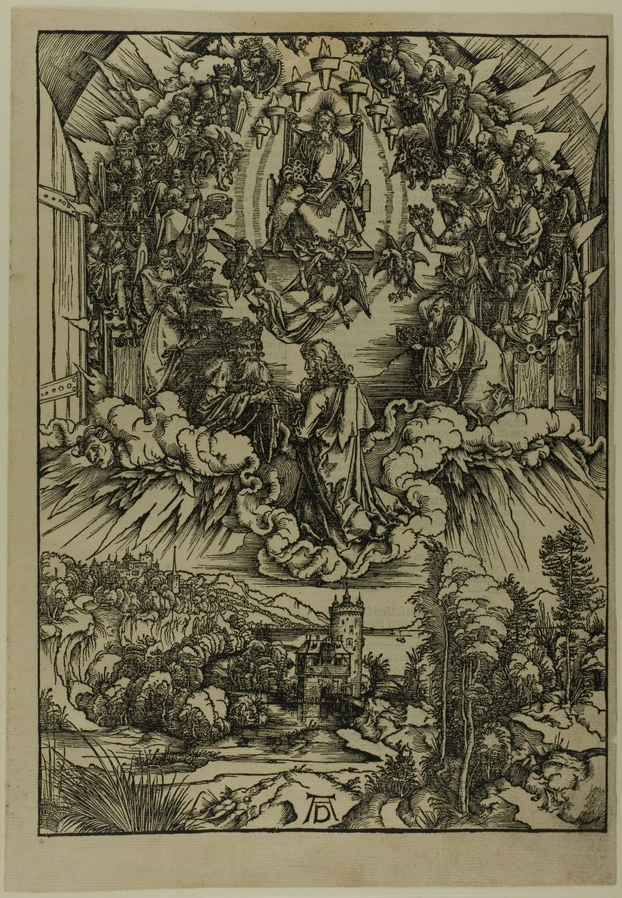 St. Johannes vor Gott und den Ältesten, aus der Apokalypse von Albrecht Dürer