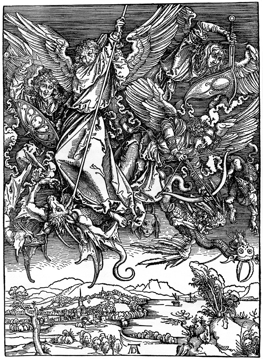 St. Michael kämpft mit dem Drachen von Albrecht Dürer