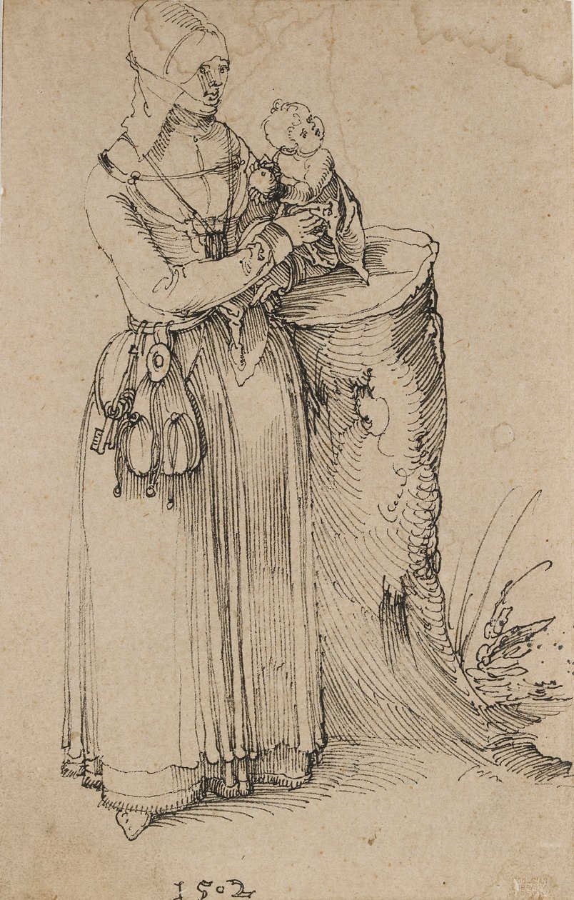 Stehende Figur einer Frau mit einem Kind von Albrecht Dürer