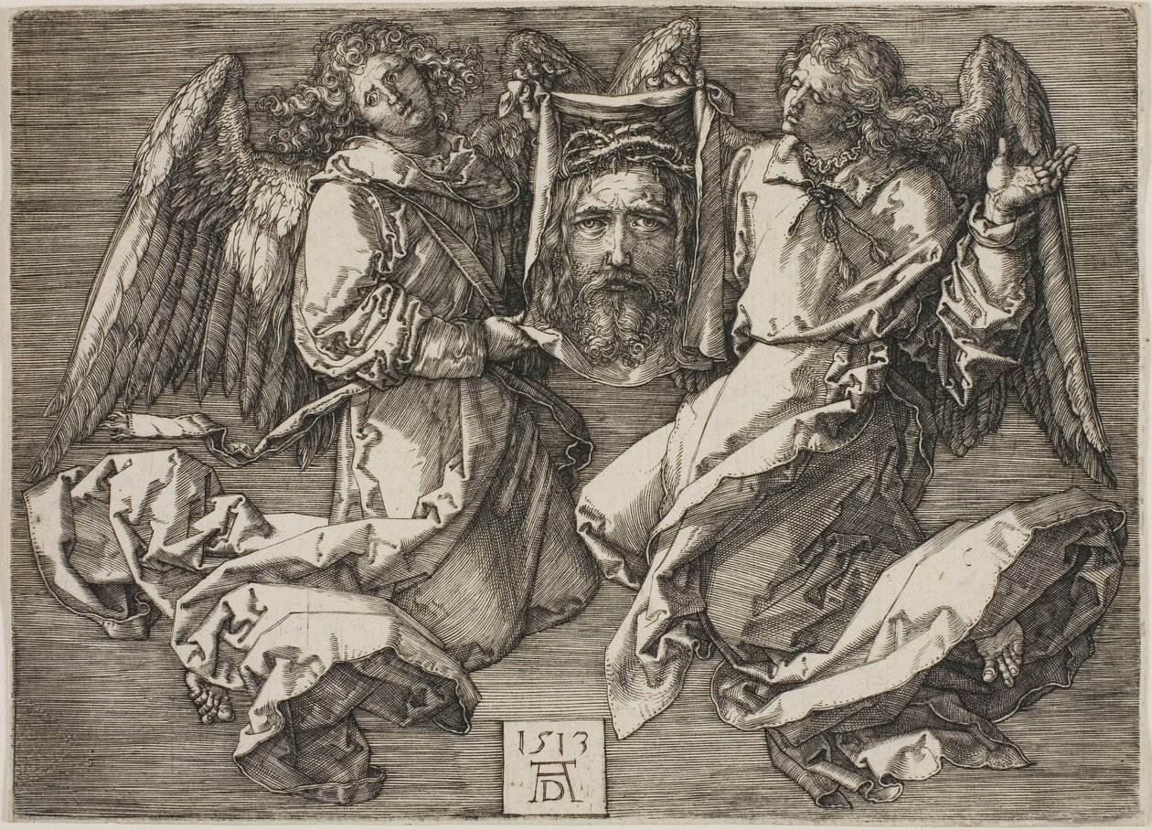 Schweißtuch, gezeigt von zwei Engeln von Albrecht Dürer
