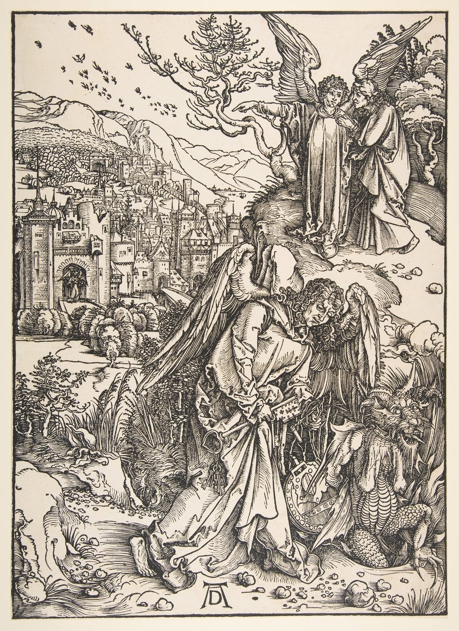 Der Engel mit dem Schlüssel zum Abgrund, 1511 von Albrecht Dürer