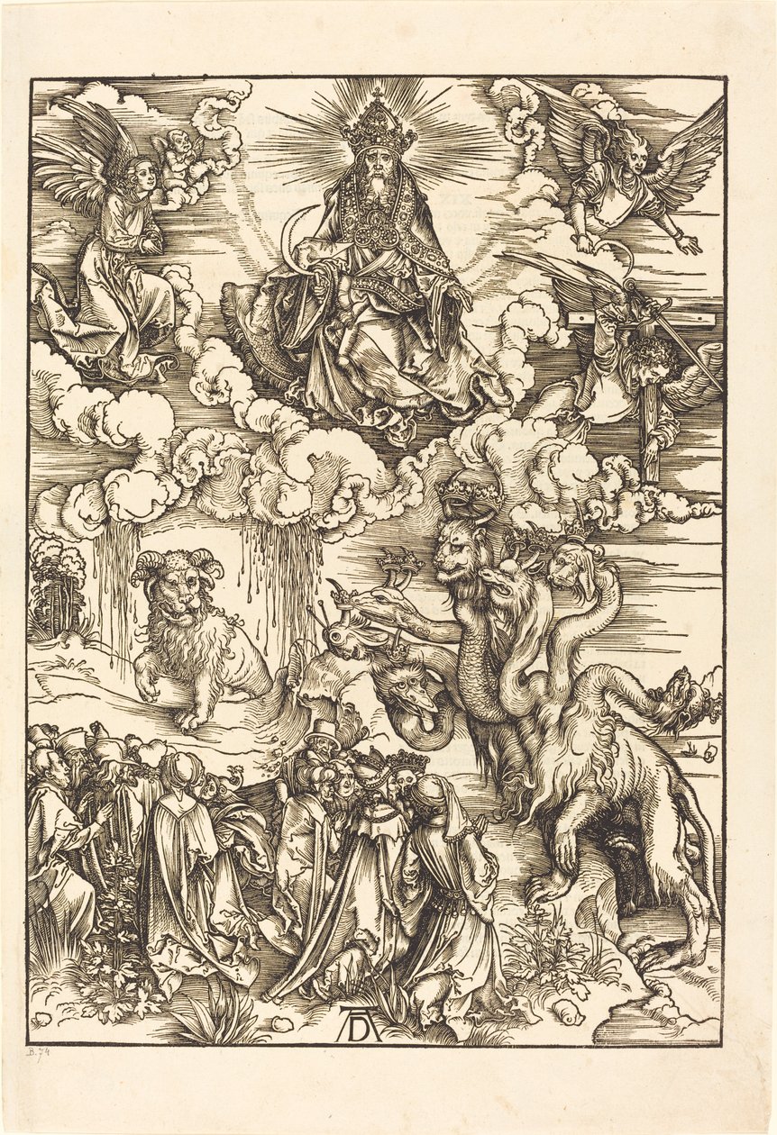 Das Tier mit zwei Hörnern wie ein Lamm von Albrecht Dürer