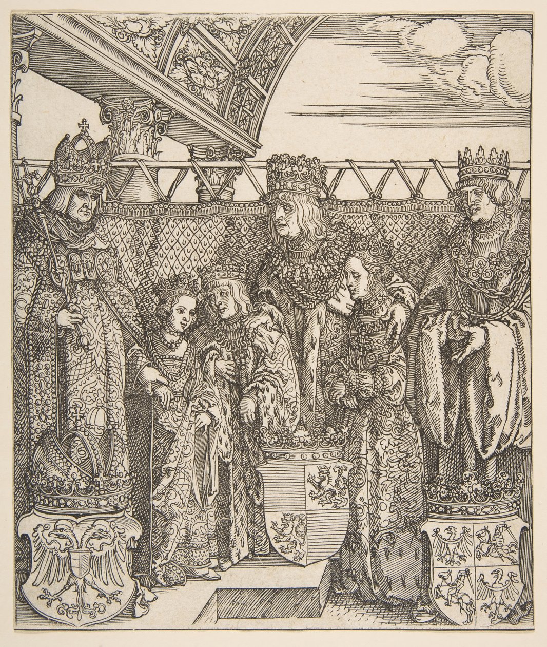 Der Kongress der Fürsten in Wien, aus dem Triumphbogen von Kaiser Maximilian I., 1515 von Albrecht Dürer