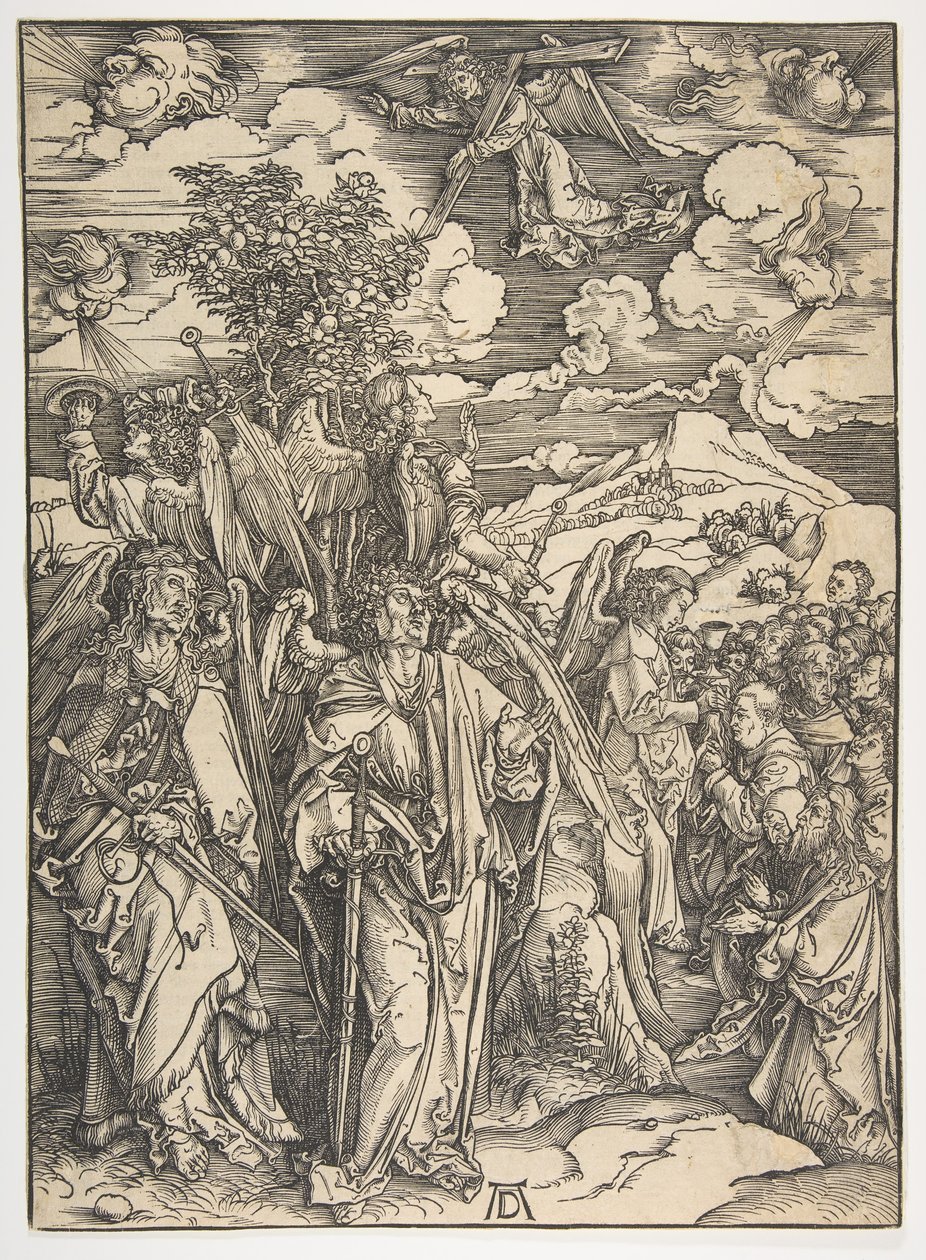 Die vier Engel, die die Winde halten, aus Die Apokalypse, deutsche Ausgabe, 1498, ca. 1498 von Albrecht Dürer