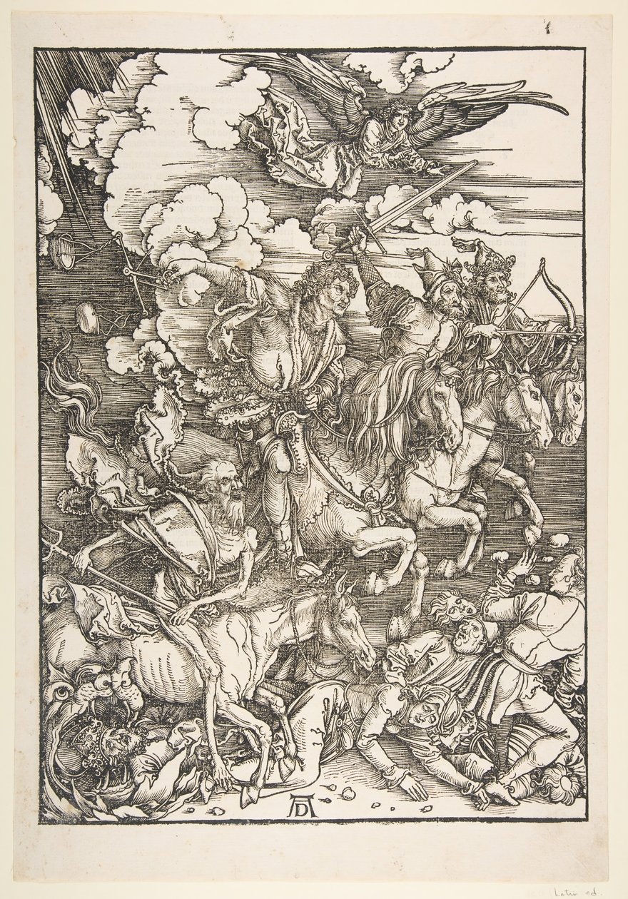 Die vier Reiter, aus der Apokalypse, lateinische Ausgabe, 1511, ca. 1511 von Albrecht Dürer