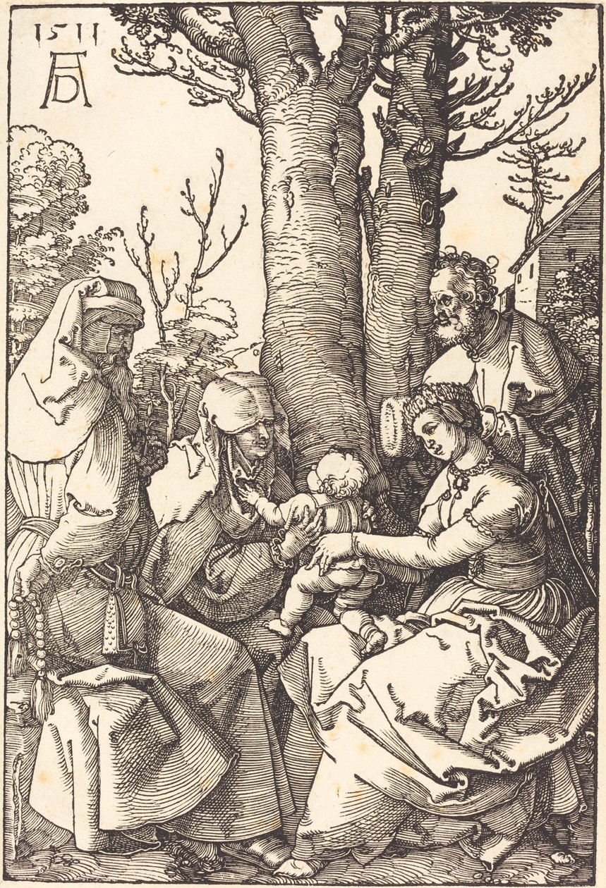 Die Heilige Familie mit Joachim und Anna unter einem Baum von Albrecht Dürer