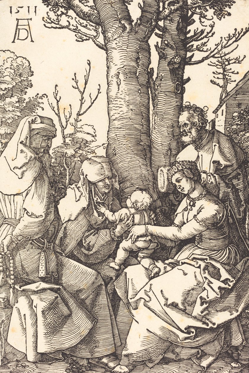 Die Heilige Familie mit Joachim und Anna unter einem Baum, 1511 von Albrecht Dürer