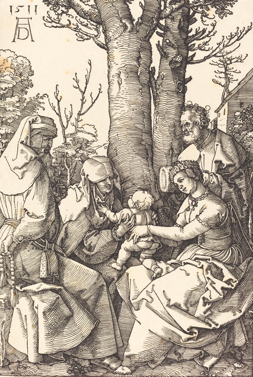 Die Heilige Familie mit Joachim und Anna unter einem Baum, 1511 von Albrecht Dürer