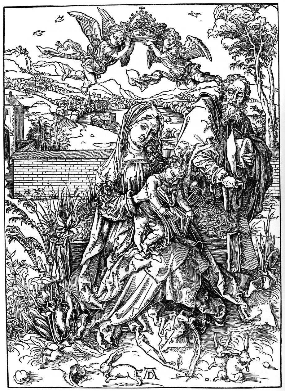 Die Heilige Familie mit den drei Hasen, 1497, 1936 von Albrecht Dürer
