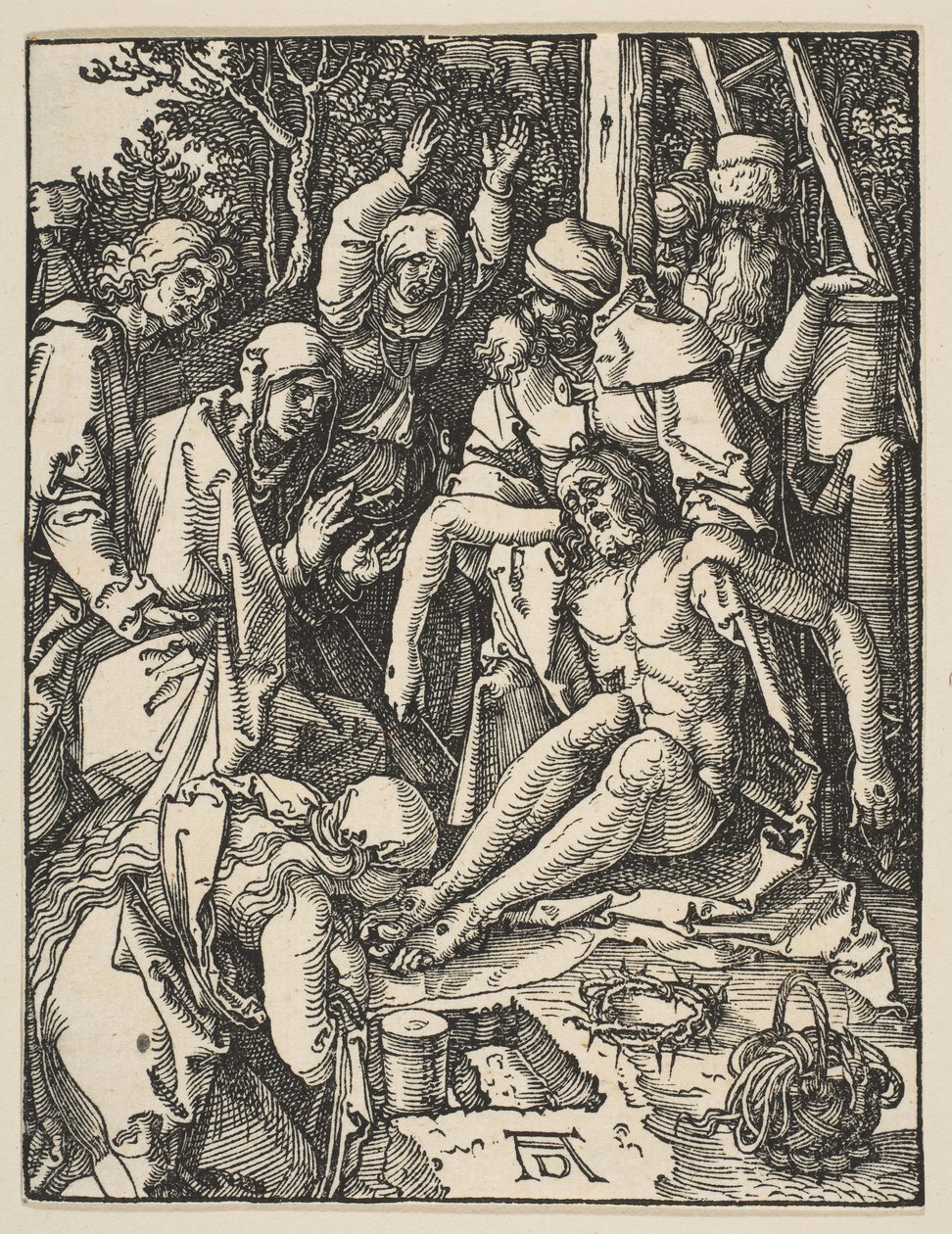Die Beweinung, aus Die kleine Passion, ca. 1509 von Albrecht Dürer