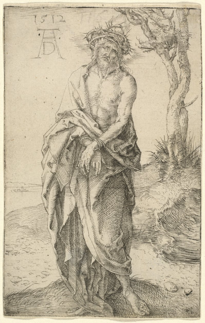 Der Schmerzensmann mit gebundenen Händen von Albrecht Dürer