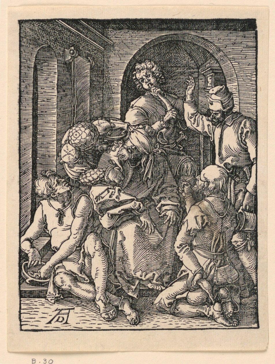 Die Verspottung Christi, aus der Serie Die Kleine Passion von Albrecht Dürer