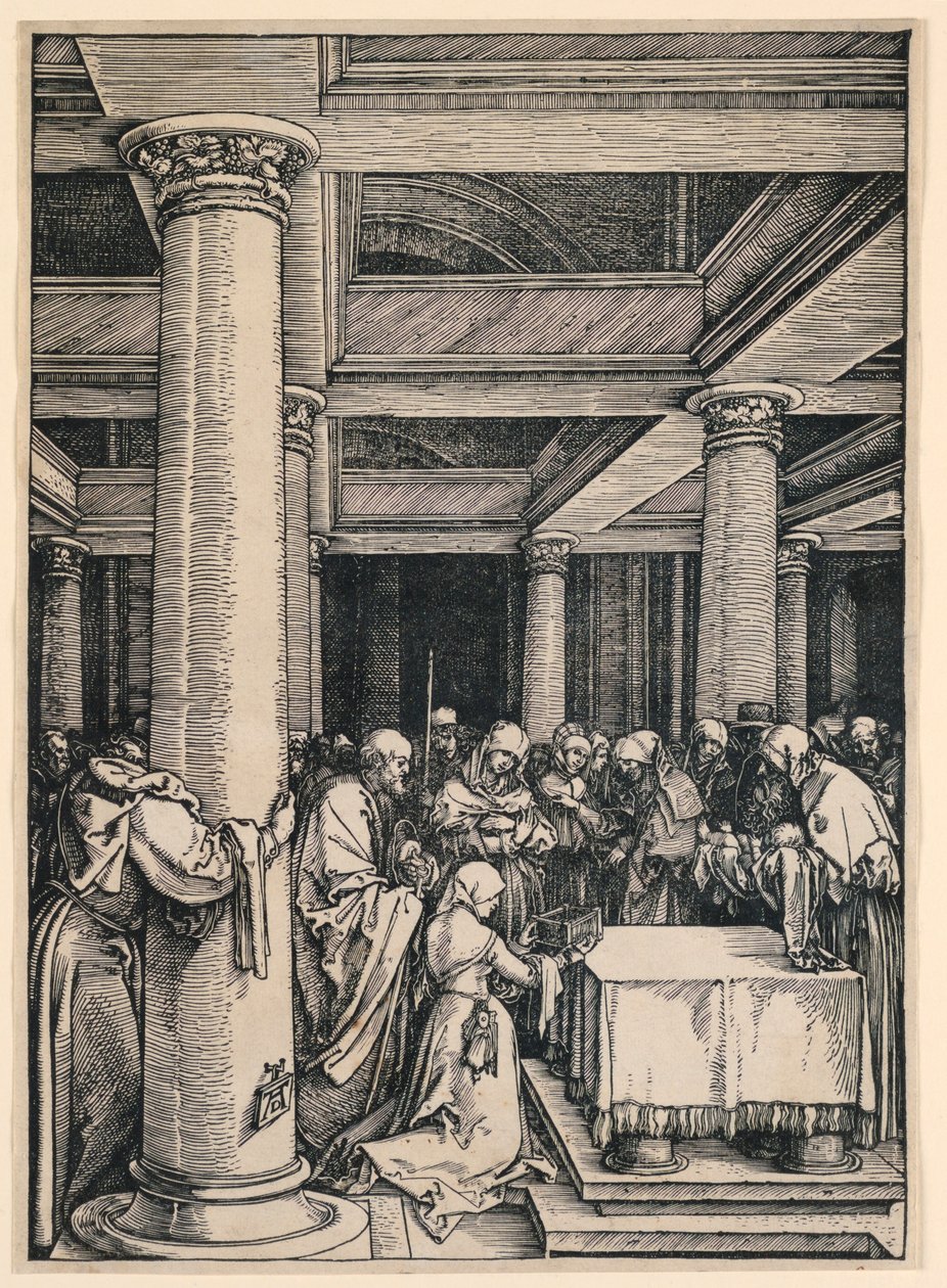 Die Darstellung im Tempel. aus der Serie Das Leben der Jungfrau von Albrecht Dürer