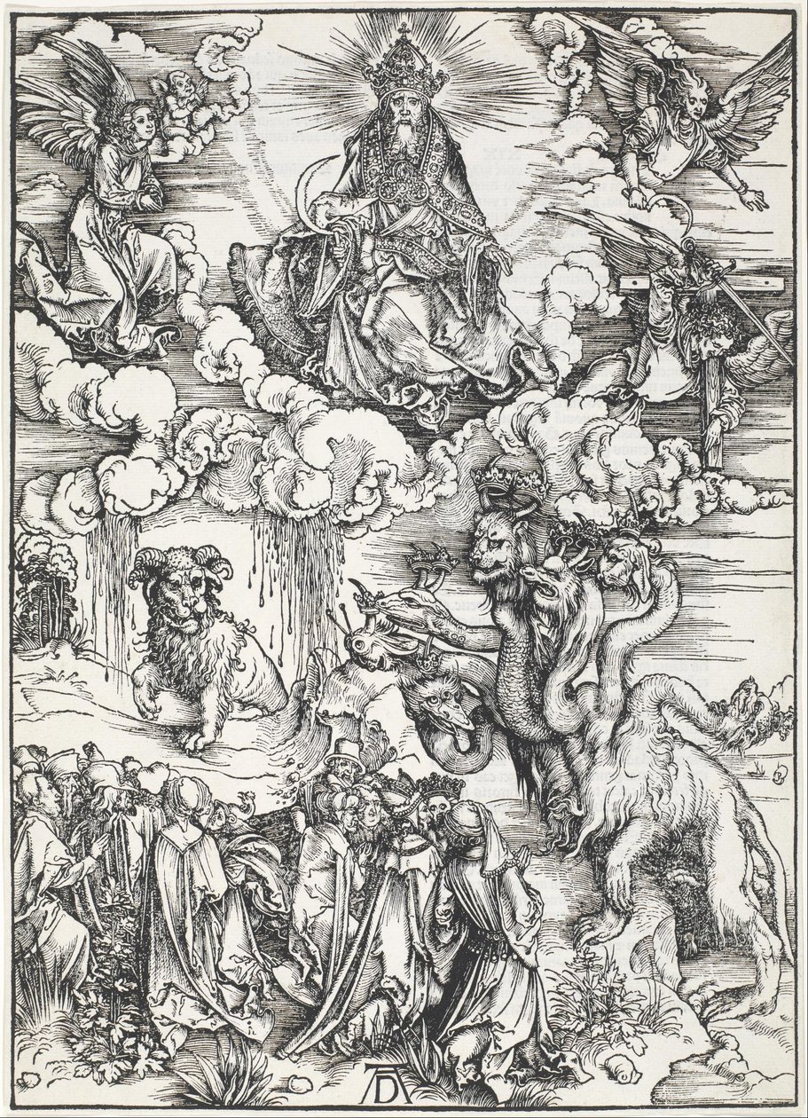 Das siebenköpfige Tier und das Tier mit Lammhörnern von Albrecht Dürer