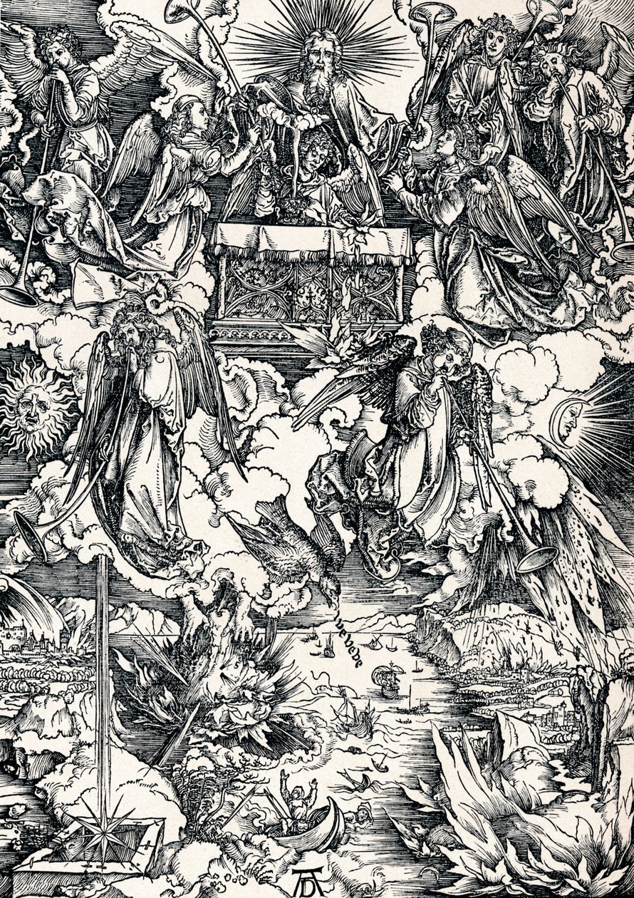 Die sieben Trompeten werden den Engeln gegeben, 1498, 1906 von Albrecht Dürer