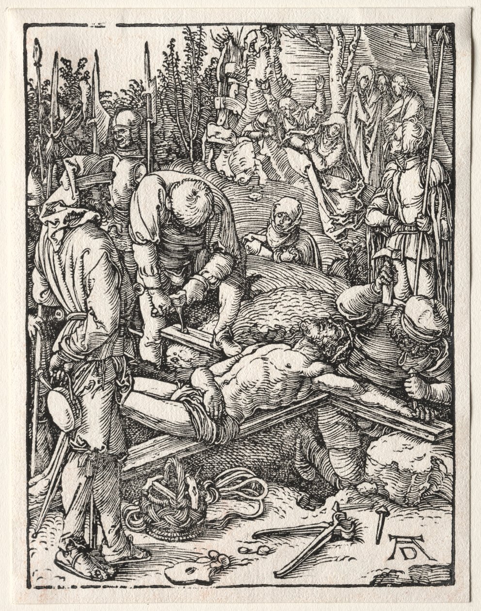 Die kleine Passion: Christus wird ans Kreuz genagelt, 1509-1511 von Albrecht Dürer