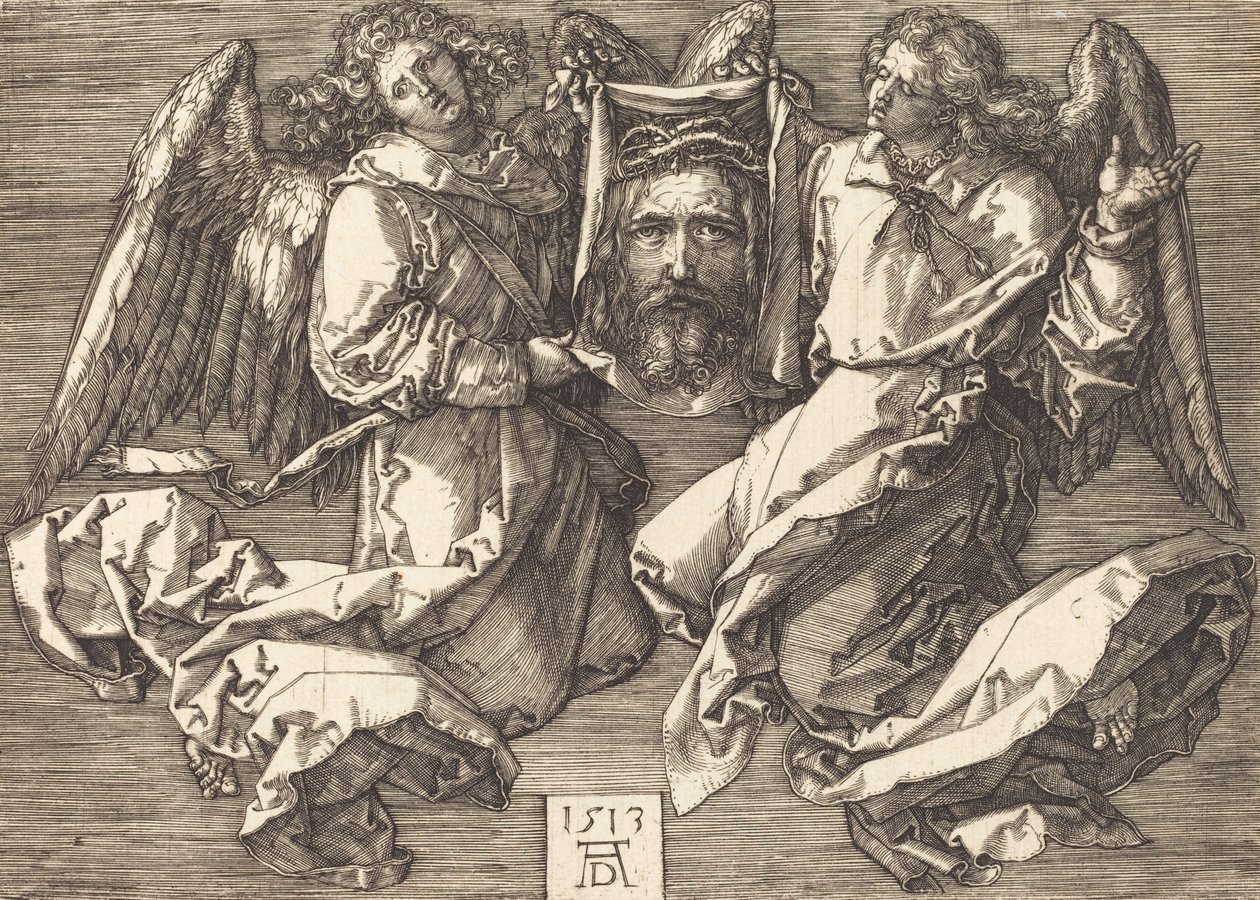 Das Schweißtuch, gehalten von zwei Engeln von Albrecht Dürer