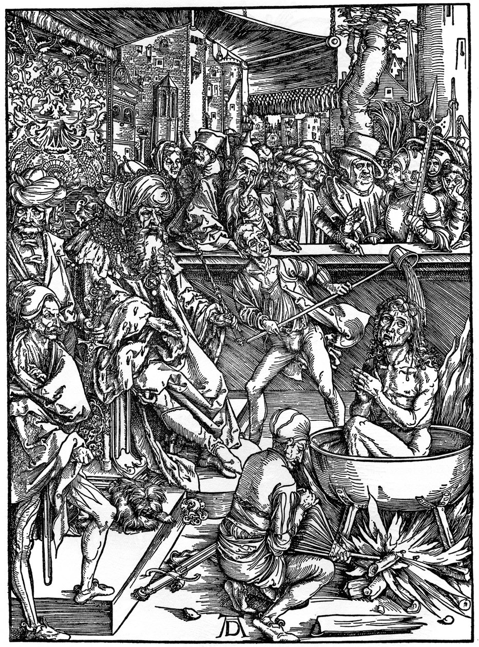 Die Folterung des heiligen Johannes des Evangelisten, 1498 von Albrecht Dürer