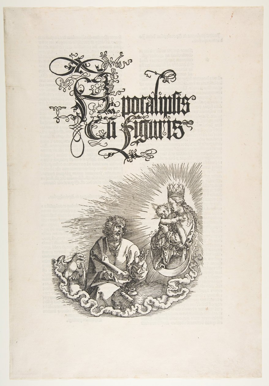 Die Jungfrau erscheint dem heiligen Johannes, aus der Apokalypse von Albrecht Dürer